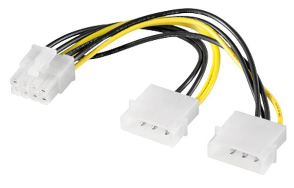 Strøm kabel PCI Express, 2x5.25 han til PCIe 6 pol