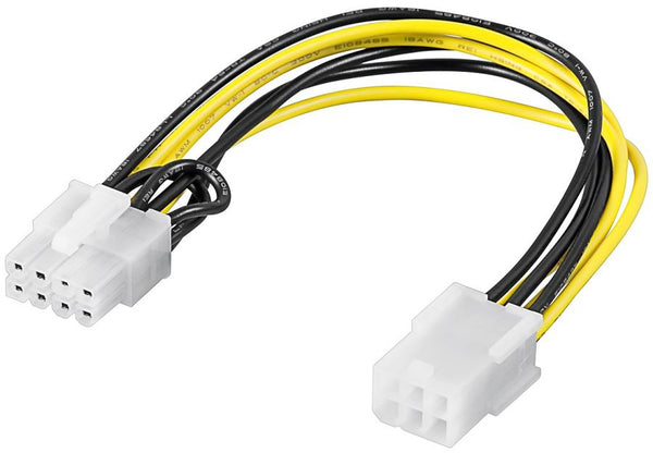 Strøm kabel PCI Express, 6 pol hun til 8 pol han