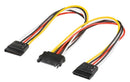 Goobay 95114 PC Y Power Cable/Adapter, SATA 1x Male to 2x Female, 0.2m Length