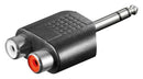Audio adapter, 6,3 mm st. jack/2xphono hun