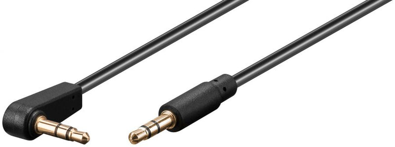Audio kabel, 3,5 mm vinklet jack han/han, 1m