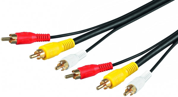 Audio+video kabel, 3xPhono han/han  1,5m
