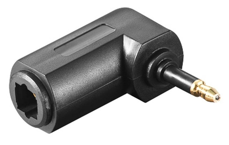 Optisk adapter, 3,5 mm jack han/Toslink hun, vinklet