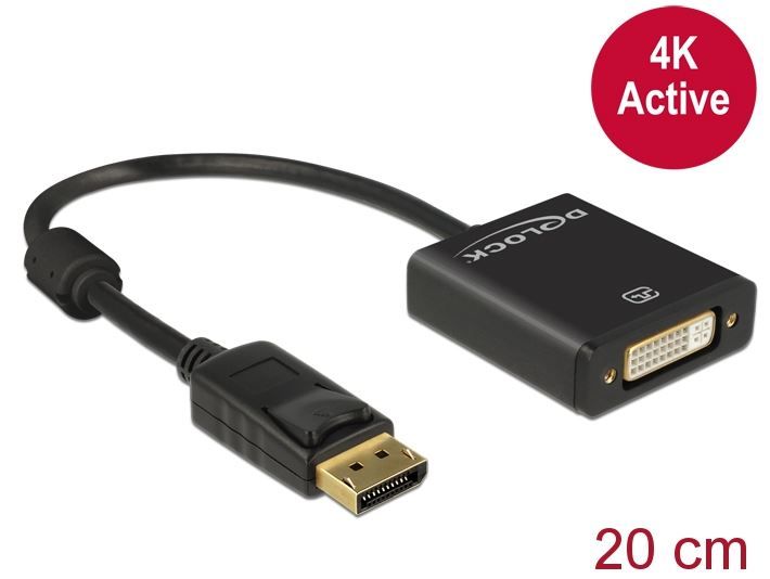 DisplayPort til DVI 24+5 aktiv adapter 4K