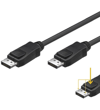 DisplayPort kabel, 20 pol DisplayPort han/han m. lås, 2 m