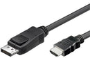 DisplayPort kabel, 20 pol DisplayPort han til 19 pol HDMI han, 1 m