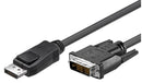 goobay 3m DisplayPort/DVI-D-Adapterkabel [vergoldete Kontakte, Displayport mit Verriegelung]