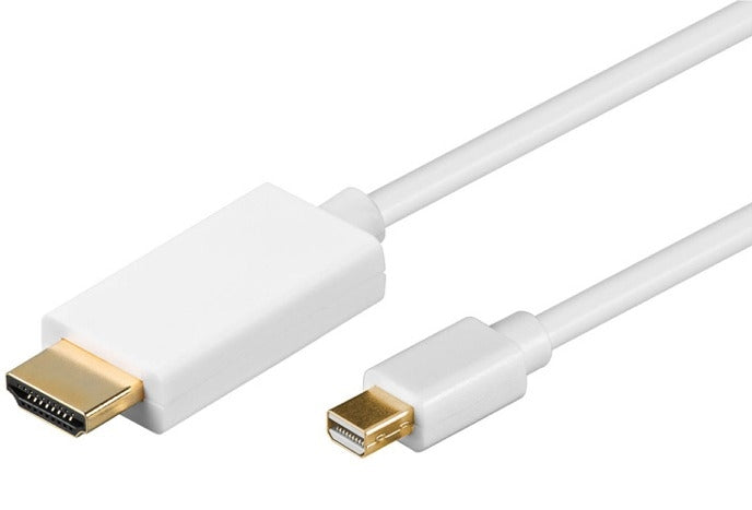 DisplayPort Mini til HDMI kabel, hvid, 1 m