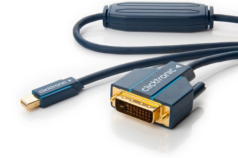 DisplayPort Mini til DVI kabel, Clicktronic 5m