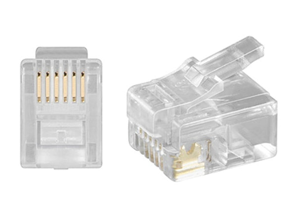 Modularstik, (1 stk.) RJ 12, for 6 leder fladkabel, 6/6 pol