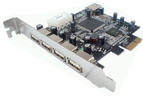 USB2 PCI Express kort, 4 ekst. + 1 int. A-porte