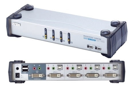 KVM Desktop switch ATEN, 4 port DVI/USB+audio