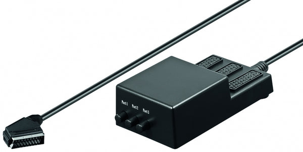 Scart omskifter, 3 scart ind/1 scart ud, 0,4 m