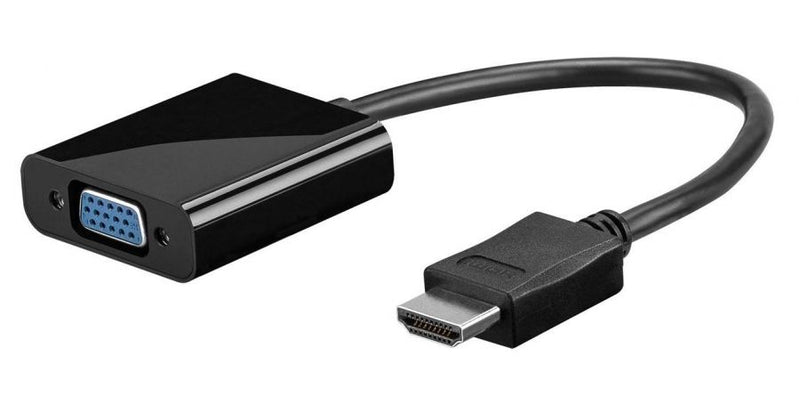 HDMI til VGA adapter 10 cm ledning, Sort