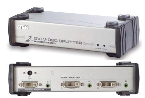 Videosplitter, DVI/SVGA+audio, 2 port