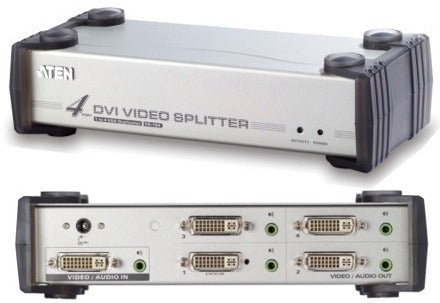 Videosplitter, DVI/SVGA+audio, 4 port