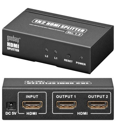 HDMI splitter, 1 indgang/2 udgange 4K