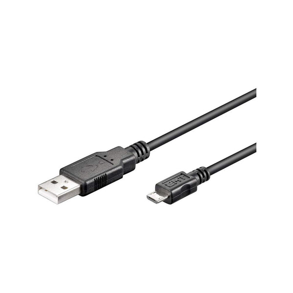 USB2 kabel, A han/Micro B han, sort, 1,8 m