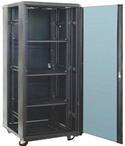19 Gulv rackskab 27HE, 1380x600x1000, sort, DPPD