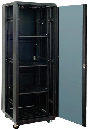 19 Gulv rackskab 42HE, 2080x600x1000, sort, DPPD