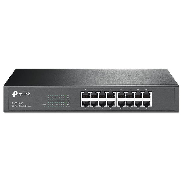 TP-Link TL-SG1016D - Switch, 16 port Ethernet Giga Fanless & rack mont.