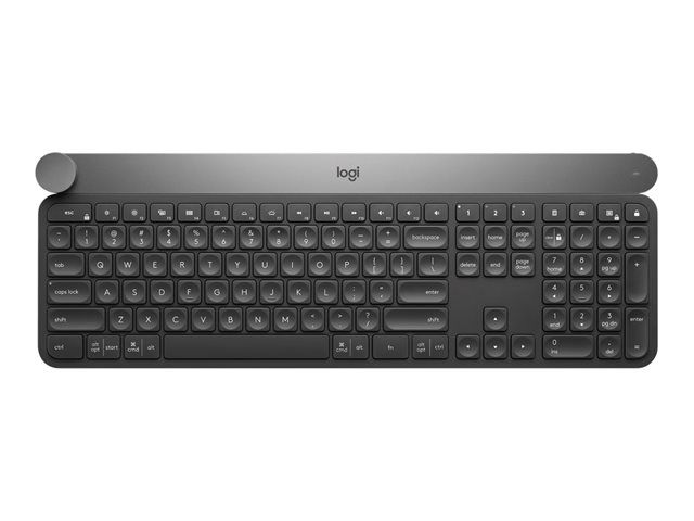 Logitech Craft Advanced keyboard with creative input dial tastatur RF trådløs + Bluetooth QWERTY Nordisk Sort, Grå