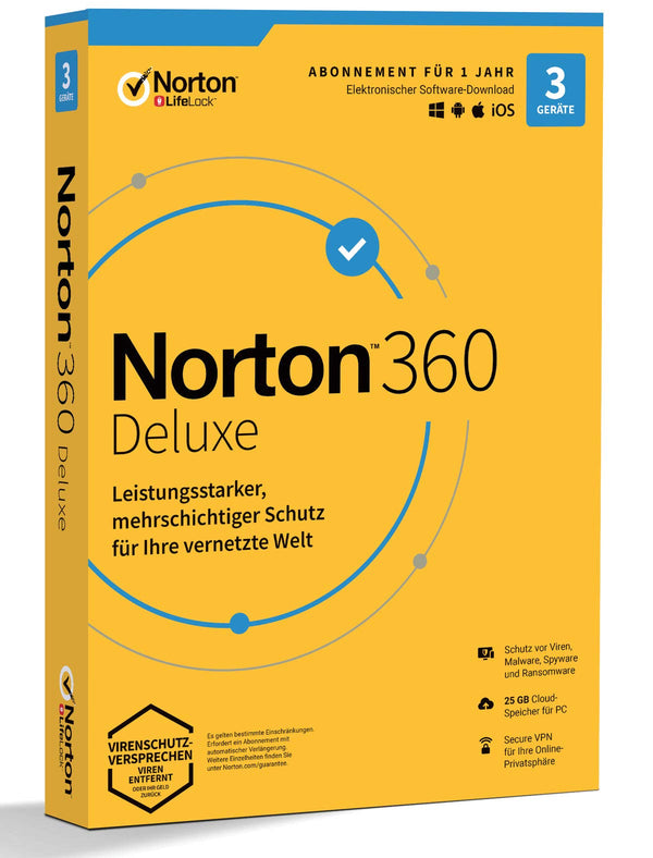 Norton 360 Deluxe 1 år 3 enheder + 25 GB Sky