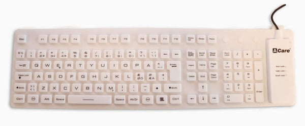 ADesk Tastatur, Silikone/Gummi - Hvid