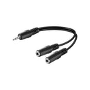 Audio adapter, 3,5 mm st. jack han/2x st. jack hun, 0,2 m