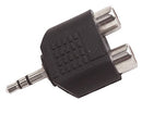 Goobay 11604 RCA adapter; AUX jack; 3.5 mm male to 2 stereo female - 3.5 mm male (3-pin stereo) ...