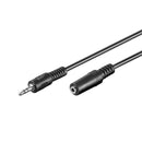 Goobay 50431 Headphone and Audio AUX Extension Cable, 3-pin, 3.5 mm, Black, 4 mm Diameter, 2 m C...