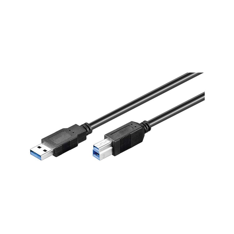 USB3 kabel A han/B-han, sort, 1,8 m