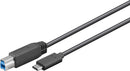 Goobay 67986 USB-C 3.0 Cable, USB-C to B, Black, 1m Length
