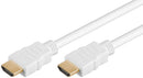 Goobay 31892 High Speed HDMI Cable with Ethernet, Gold-Plated, White, 6 mm Diameter, 1.5 m Cable...