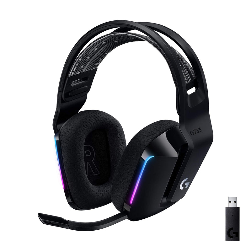 G733 LIGHTSPEED WL RGB Headset, Sort