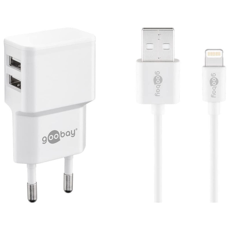 Strømforsyning 230 V til IPhone 5,6 & Ipad 4 Lightning kabel