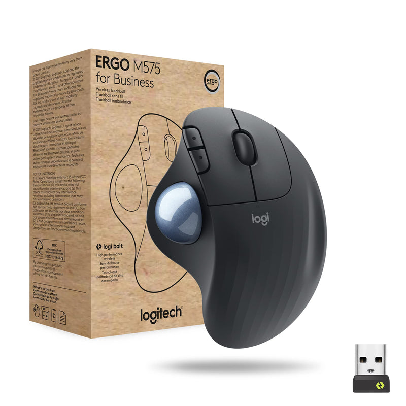 Logitech ERGO M575 for Business mus Højre hånd RF trådløs + Bluetooth Trackball 2000 dpi