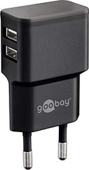 Goobay 44952 2x USB Charger Extra Compact Design, 2x USB, Black, 1