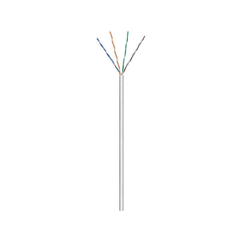 Patch kabel (blød), UTP CAT5E, grå, 100 m på spole, 100% Kobber