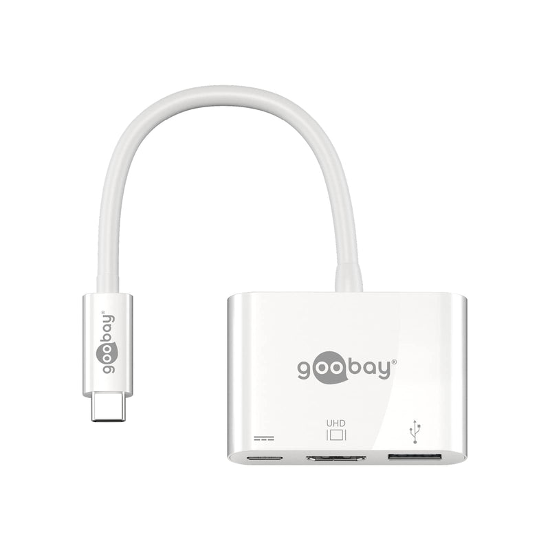 Goobay USB-C Multiport-adaptor HDMI, PD, white - erweitert ein USB-C Gerät for ein HDMI- and ein...