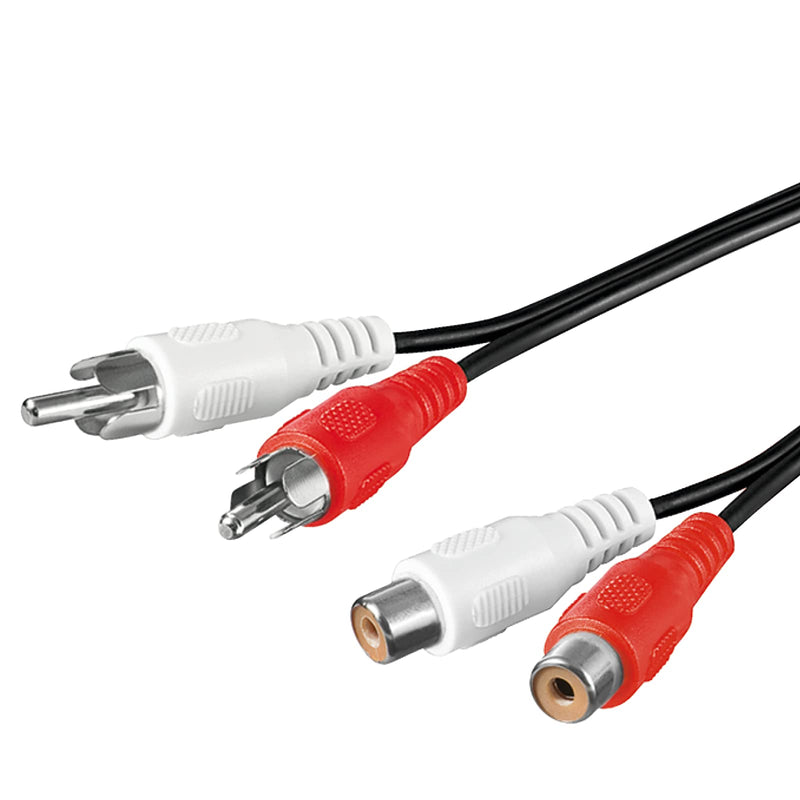 Audio kabel, 2xPhono han/hun, 10 m