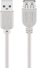 USB2 forl. kabel, A-han/A-hun, grå, 1,8 m