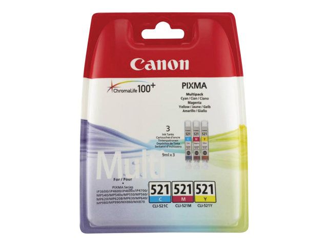 Canon CLI-521,Cyan,Yellow,Mage