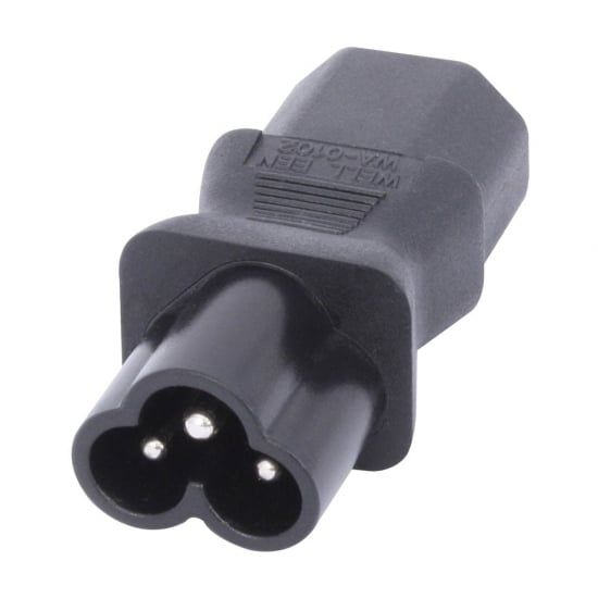 IEC C6 (Cloverleaf) to IEC C13 Adapter