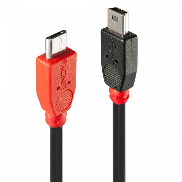 USB 2.0 OTG Cable - Black Micro-B Male to Mini-B Male 0.5m