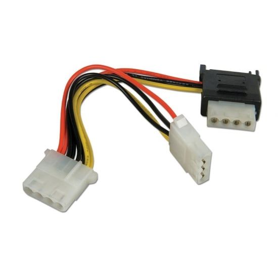 SATA - 2 x 5.25 Power Cable 15 Way SATA to 2 x Molex 0.15m