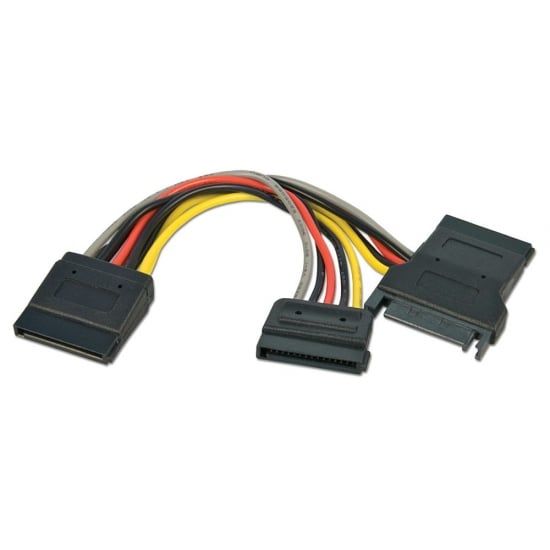 SATA Power Splitter Cable 1 x 15 Way Female to 3 x Male 0.15