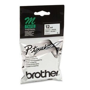 Brother Tape 12 mm Sort/hvid