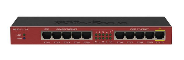 5 Gigabit ethernet ports and 5 Fast ethernet ports