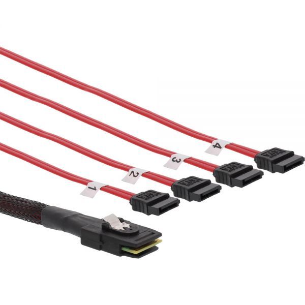 SAS Cable Mini SAS SFF8087 to 4x SATA direct OCR 0.75m